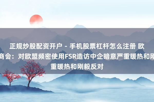 正规炒股配资开户 - 手机股票杠杆怎么注册 欧盟中国商会：对欧盟频密使用FSR造访中企暗意严重暖热和刚毅反对