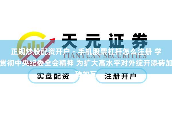正规炒股配资开户 - 手机股票杠杆怎么注册 学习贯彻中央纪委全会精神 为扩大高水平对外绽开添砖加瓦