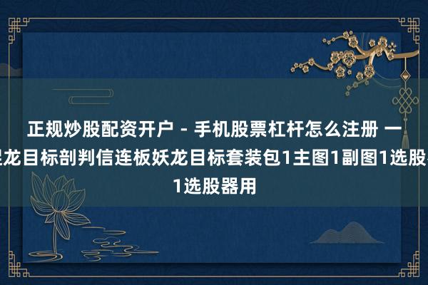 正规炒股配资开户 - 手机股票杠杆怎么注册 一款捉龙目标剖判信连板妖龙目标套装包1主图1副图1选股器用
