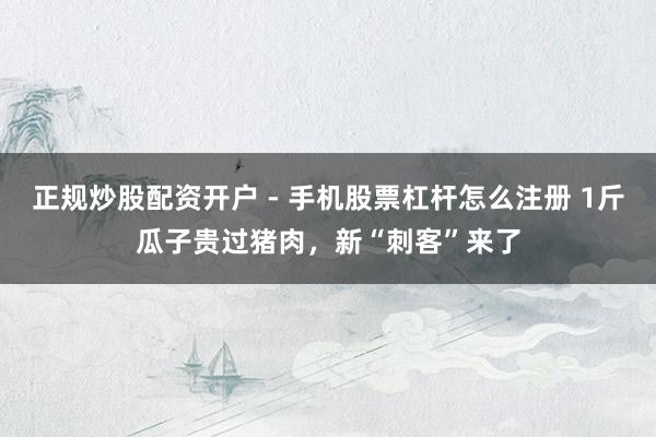 正规炒股配资开户 - 手机股票杠杆怎么注册 1斤瓜子贵过猪肉，新“刺客”来了