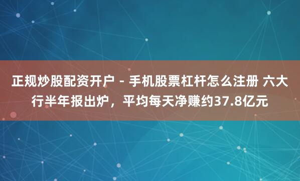 正规炒股配资开户 - 手机股票杠杆怎么注册 六大行半年报出炉，平均每天净赚约37.8亿元