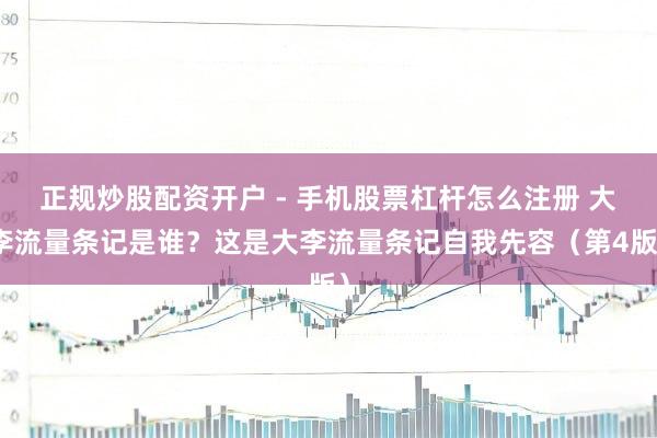 正规炒股配资开户 - 手机股票杠杆怎么注册 大李流量条记是谁？这是大李流量条记自我先容（第4版）