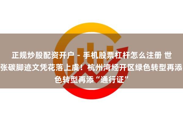 正规炒股配资开户 - 手机股票杠杆怎么注册 世界首批48张碳脚迹文凭花落上虞！杭州湾经开区绿色转型再添“通行证”