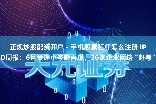 正规炒股配资开户 - 手机股票杠杆怎么注册 IPO周报：6月受理小岑岭再现，26家企业网络“赶考”